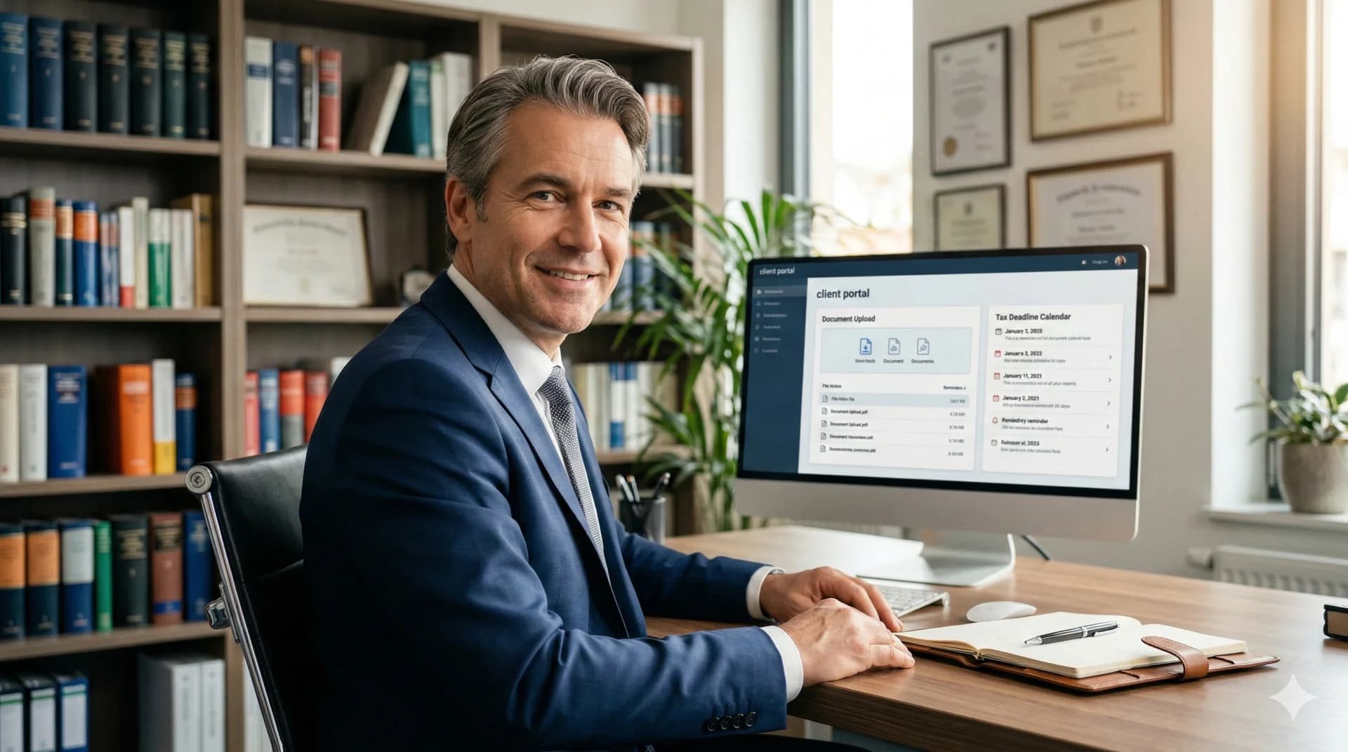 Tax advisor with a digital client portal for receipts and documents