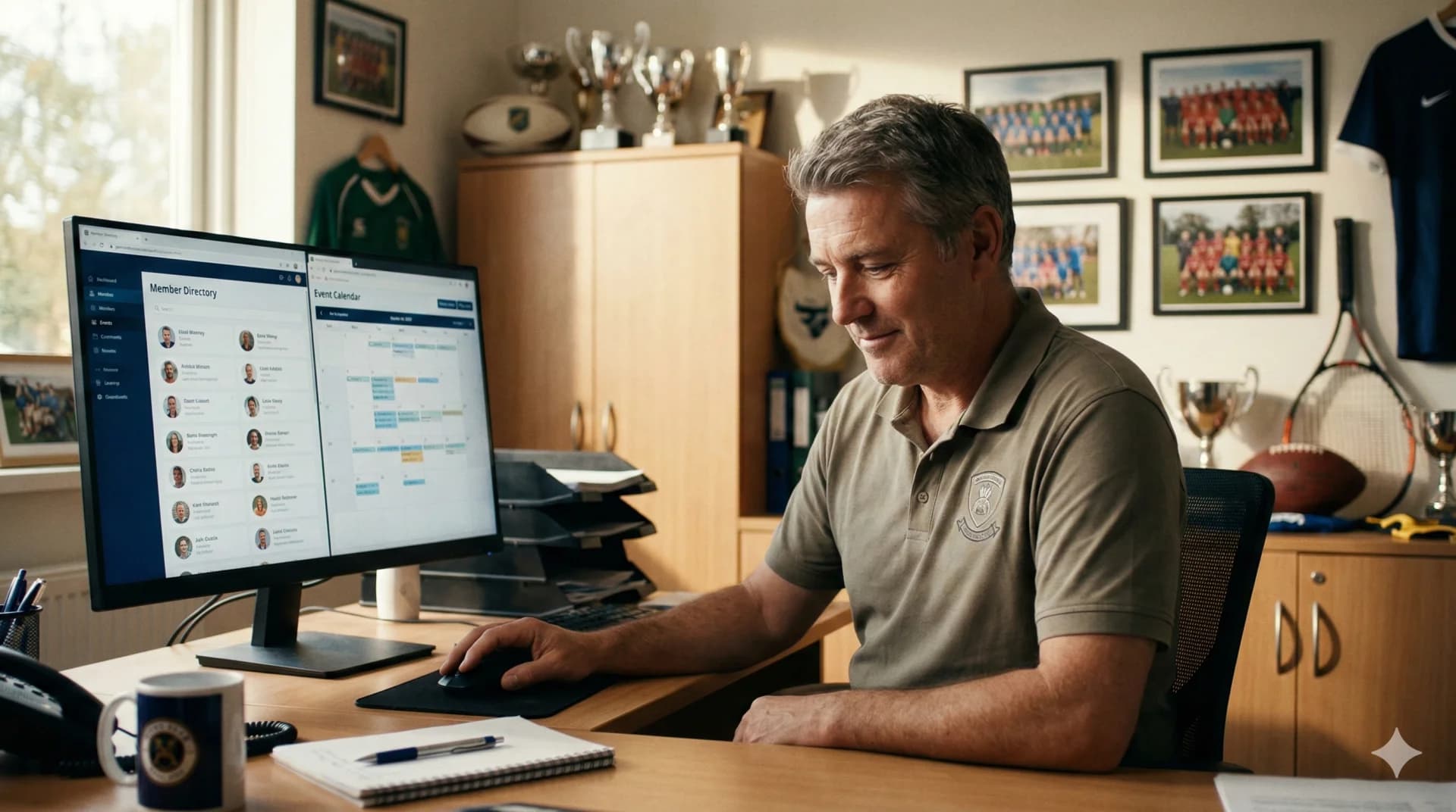 Club manager with digital portal for members and events